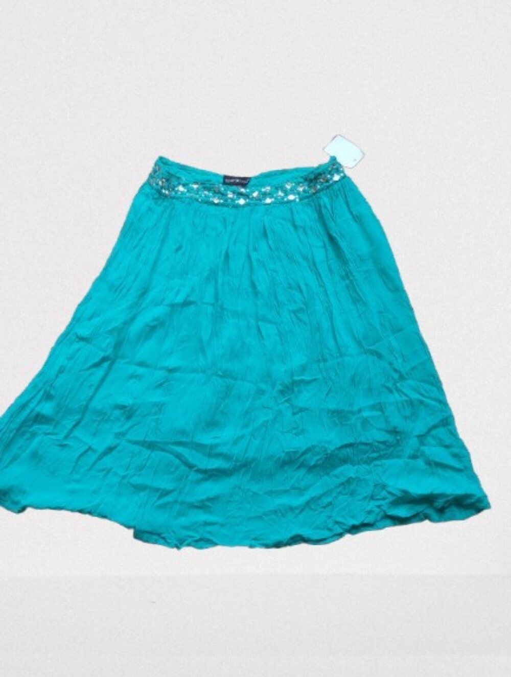 NWOT Boho Festival Embroidered Waist A-Line Rayon Skirt M